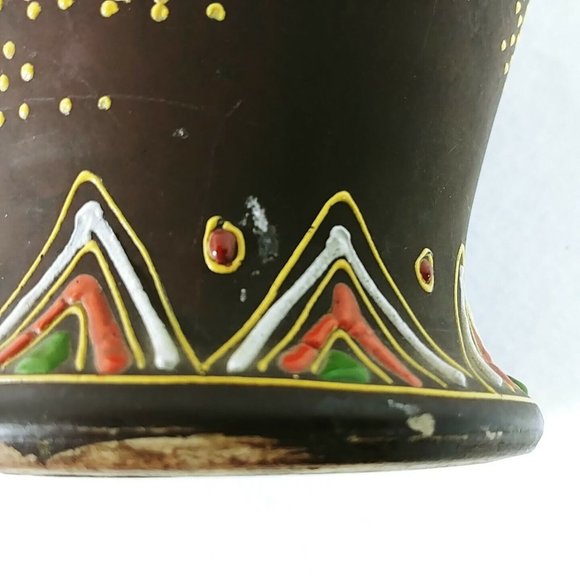 Satsuma Japanese Vase Enamel Moriage Details Gold Immortals 12" Handles - Picture 7 of 9